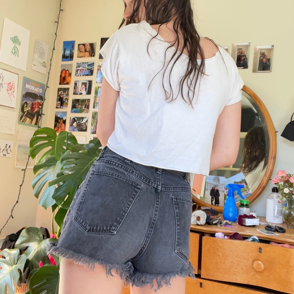 Vintage distressed high-waisted wrangler jean shorts